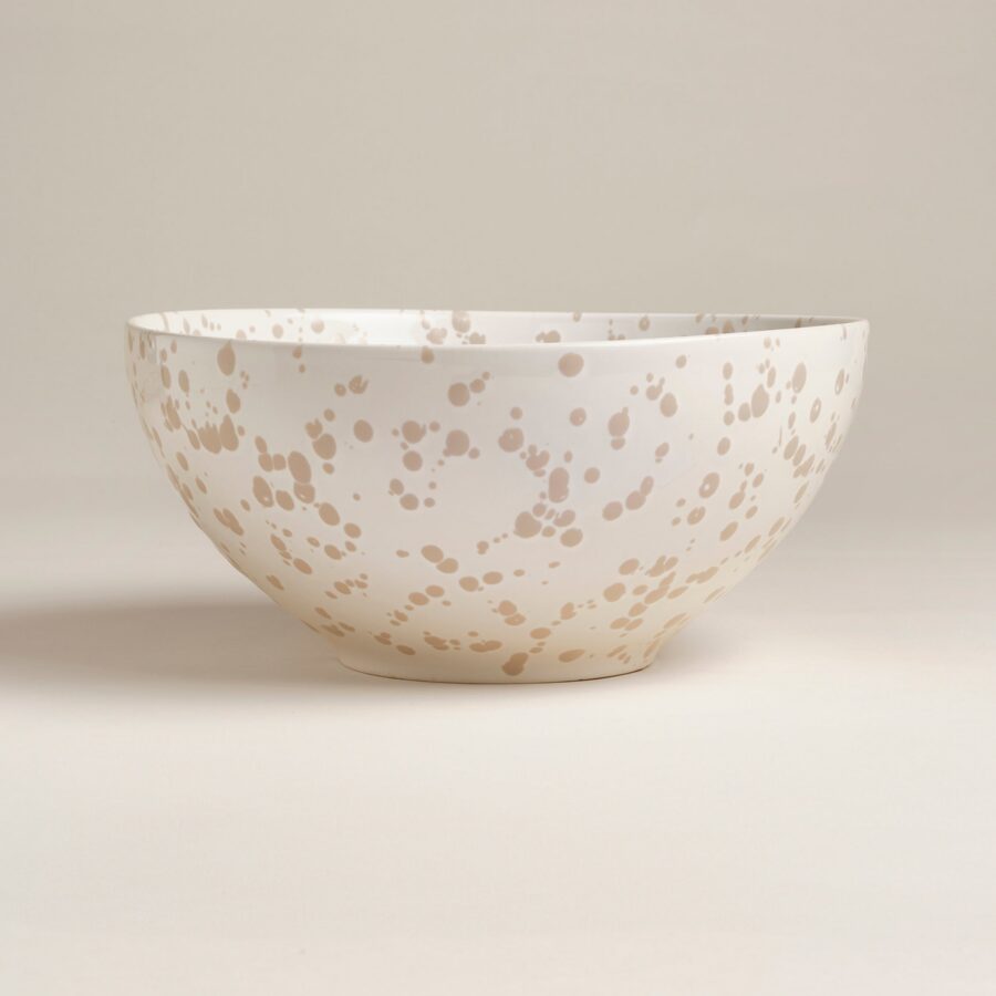 Splatter Deep Serving Bowl - Ceramic Salad and Side Bowl for Salads Pasta Soup Snacks and Sides