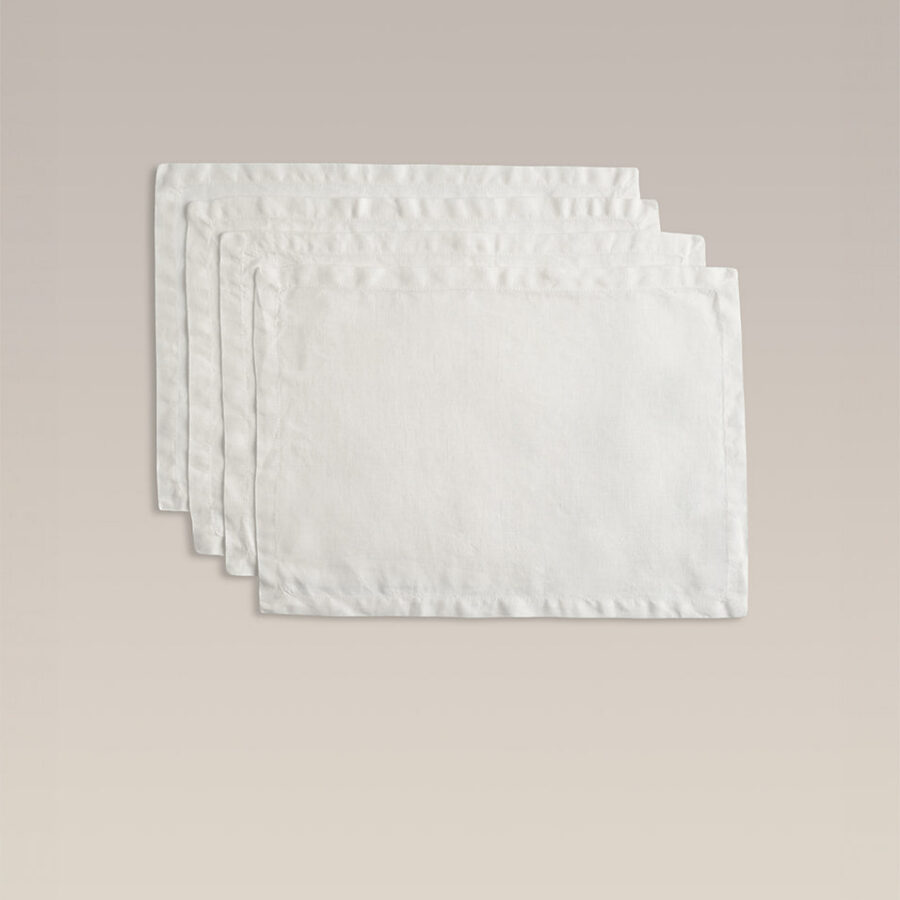Stonewashed Linen Placemats - Everyday Table Setting Mats for Dining Table Protection and Decorative Settings