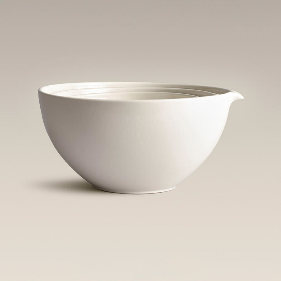 Stackable Ceramic Mixing Bowl Set - Nested Kitchen Prep Bowls for Food Prep Baking Mixing and Serving